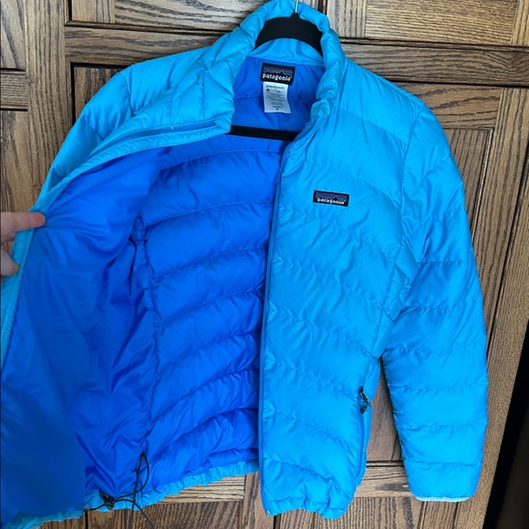 Patagonia Hi Loft Down Sweater Puffer Jacket Full Zip Blue Winter - Picture 6 of 7